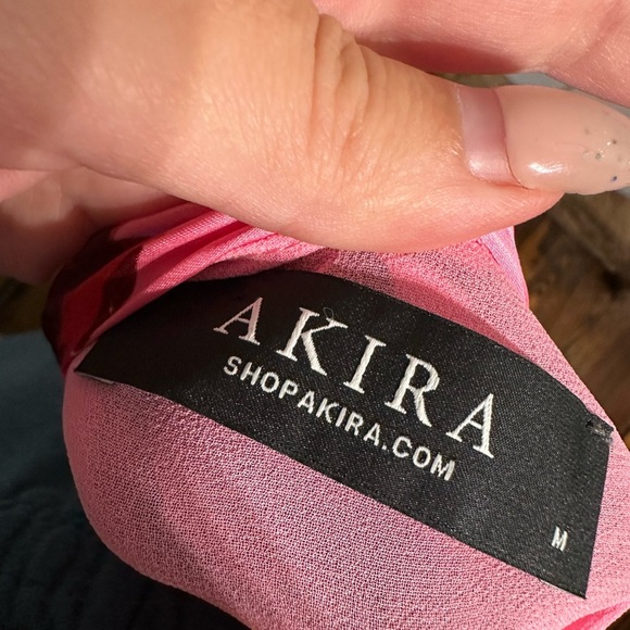 AKIRA Elegant Pink Floral One-Shoulder Dress - Picture 5 of 5